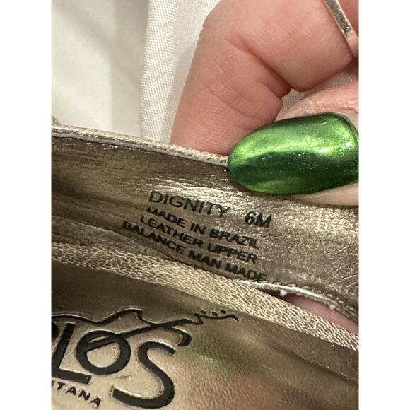 Carlos Santana Dignity Platform Heels Gilded Leather Gold Prom Peep Toe, 6M - Picture 3 of 6